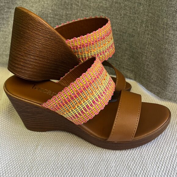 Toscanella Size 7 Slip on Sandal Wedges 3.5" Heel Made in Italy - Picture 6 of 10